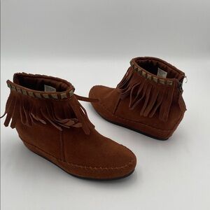 Skechers Brown Suede Footwear women 9.5 casual office dress wedge festival Y2K